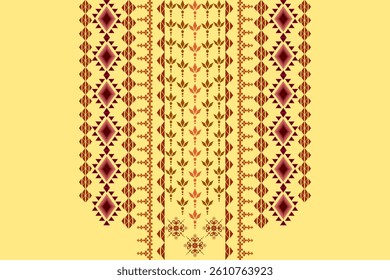 Neck geometric abstract Aztec oriental embroidery traditional border pattern. Native geometry neck decorative design for fashion, texture, element, neckline, textile, fabric, clothing, printing