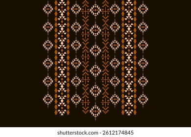Neck geometric abstract Aztec oriental embroidery traditional border pattern. Native geometry neck decorative design for fashion, texture, element, neckline, textile, fabric, clothing, printing