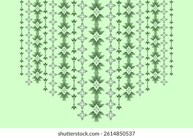 Neck geometric abstract Aztec oriental embroidery traditional border pattern. Native geometry neck decorative design for fashion, texture, element, neckline, textile, fabric, clothing, printing