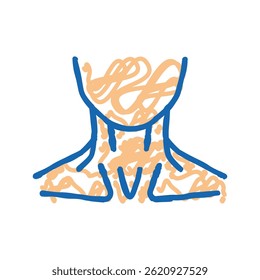 pescoço corpo humano doodle ícone esboço vetor. pescoço sinal do corpo humano. símbolo isolado ilustração