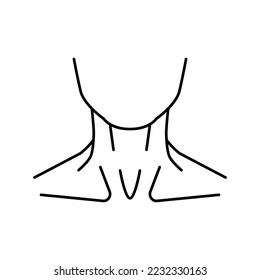 neck human body line icon vector. neck human body sign. isolated contour symbol black illustration
