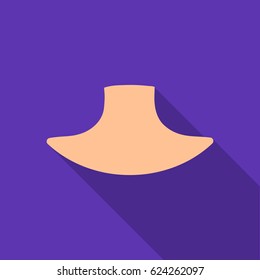 Neck icon in flat style isolated on white background. Part of body symbol stock vector illustration.