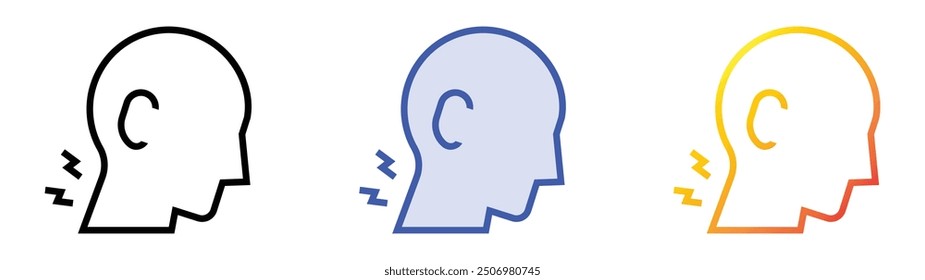 Icono del cuello. Lineal, relleno azul y diseño de estilo degradado aislado sobre fondo blanco