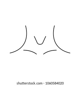 Neck icon. Outline neck vector icon for web design isolated on white background