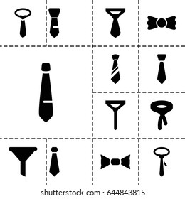Neck icon. set of 13 filled neckicons such as tie, bow tie