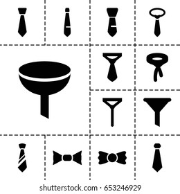 Neck icon. set of 13 filled neckicons such as tie, bow tie