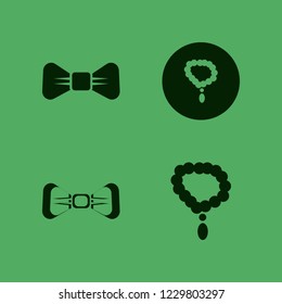 neck icon. neck vector icons set necklace, white bow tie and black bow tie