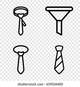 Neck icons set. set of 4 neck outline icons such as tie