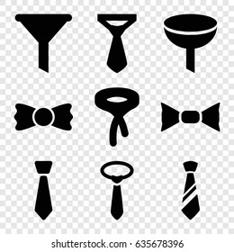 Neck icons set. set of 9 neck filled icons such as tie, bow tie
