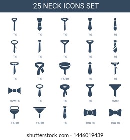 neck icons. Trendy 25 neck icons. Contain icons such as tie, filter, bow tie. neck icon for web and mobile.