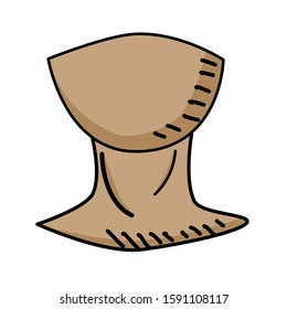 neck illustration isolated on white background. hand drawn style. eps 10