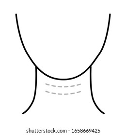 Neck injection, vector icon for smm, web design. Cosmetology.