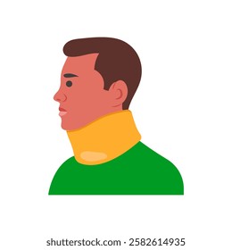 Neck, Injury, Disability Vector Illustration Isolated