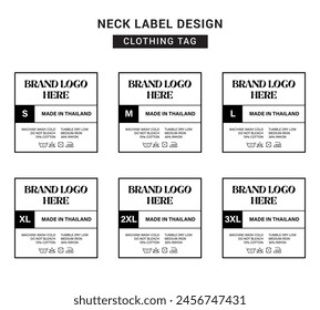 Neck Label Clothing Tag Template Concept Vector or EPS