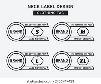 Neck Label Clothing Tag Template Concept Vector or EPS