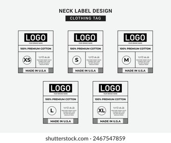 Neck Label Clothing Tag Template Concept Vector or EPS