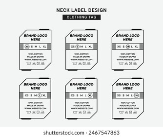 Neck Label Clothing Tag Template Concept Vector or EPS