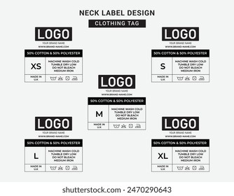 Neck Label Clothing Tag Template Concept Vector or EPS