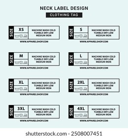 Neck Label Clothing Tag Template Concept Vector or EPS