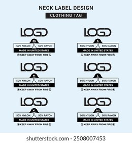 Neck Label Clothing Tag Template Concept Vector or EPS