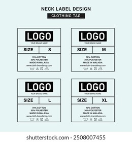 Neck Label Clothing Tag Template Concept Vector or EPS