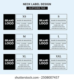 Neck Label Clothing Tag Template Concept Vector or EPS