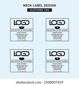 Neck Label Clothing Tag Template Concept Vector or EPS