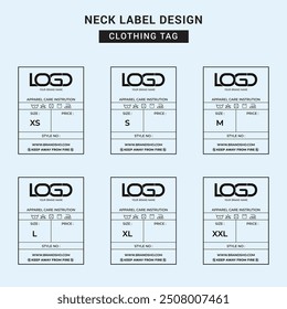 Neck Label Clothing Tag Template Concept Vector or EPS