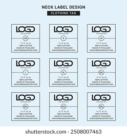 Neck Label Clothing Tag Template Concept Vector or EPS