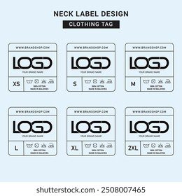 Neck Label Clothing Tag Template Concept Vector or EPS