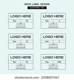 Neck Label Clothing Tag Template Concept Vector or EPS