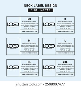 Neck Label Clothing Tag Template Concept Vector or EPS