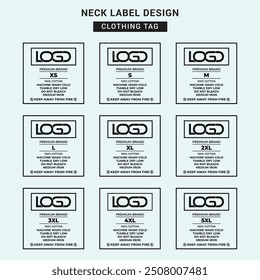 Neck Label Clothing Tag Template Concept Vector or EPS