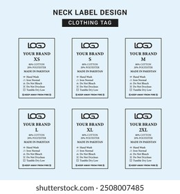 Neck Label Clothing Tag Template Concept Vector or EPS