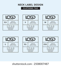 Neck Label Clothing Tag Template Concept Vector or EPS