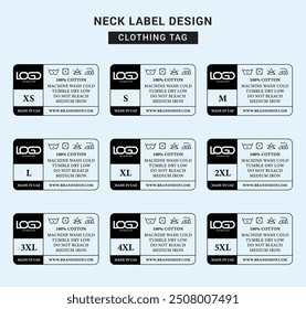 Neck Label Clothing Tag Template Concept Vector or EPS