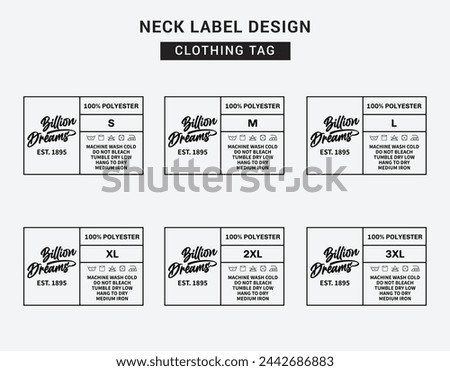 Neck Label Clothing Tag Template Concept Vector or EPS