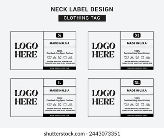 Neck label template concept vector or EPS design for clothes