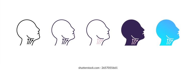 Neck Lift icon set multiple style collection