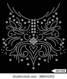 neck line embellishments stud hot fix graphic designs