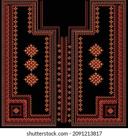 neck line ethnic embroidery design.