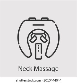 neck massage icon vector icon.Editable stroke.linear style sign for use web design and mobile apps,logo.Symbol illustration.Pixel vector graphics - Vector