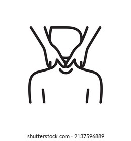 Neck massage line color icon. Physiotherapy, acupuncture.