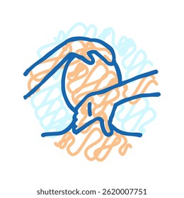 pescoço massagem terapia doodle ícone esboço vetor. pescoço massagem terapia sinal. ilustração símbolo isolado