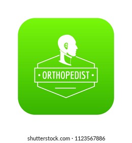 Neck orthopedic icon green vector isolated on white background