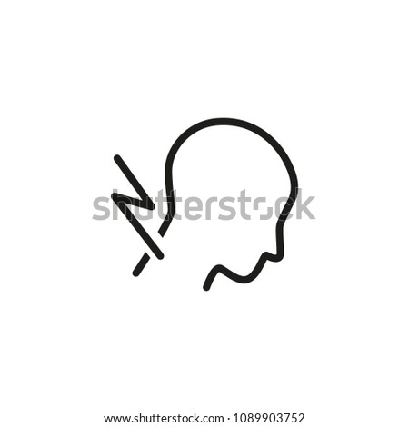 Neck pain icon. Linear style illustration. Osteoporosis, scoliosis, spinal pain. Body aches concept. For health, medicine, illness