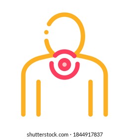 Neck Pain Icon Vector. Outline Neck Pain Sign. Isolated Contour Symbol Illustration