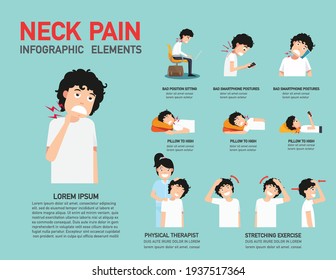 Neck Pain infographic illustration vector
