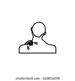 neck pain line icon on white background
