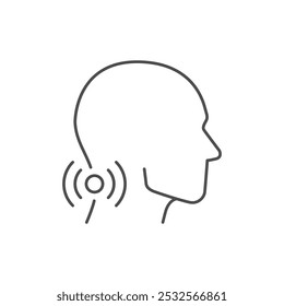 Neck pain line outline icon